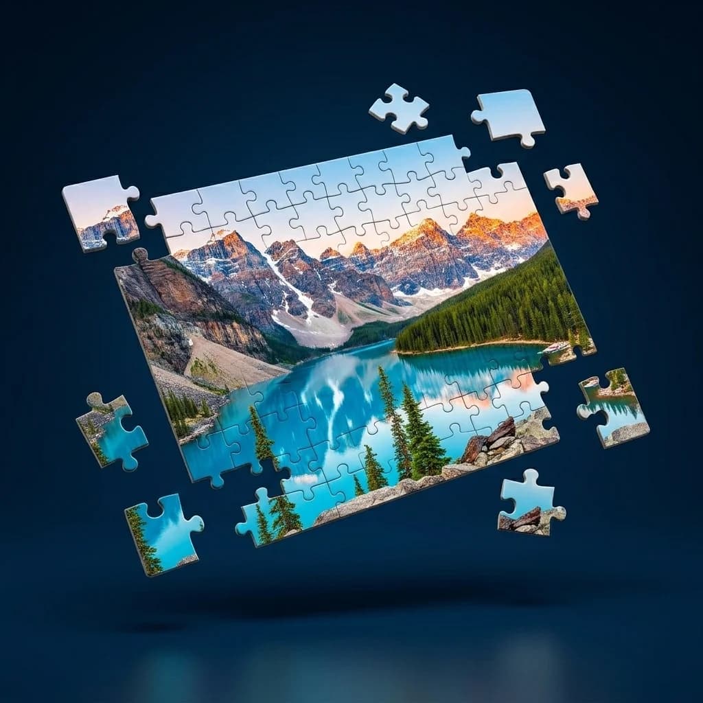 Custom puzzle with colorful illustrations