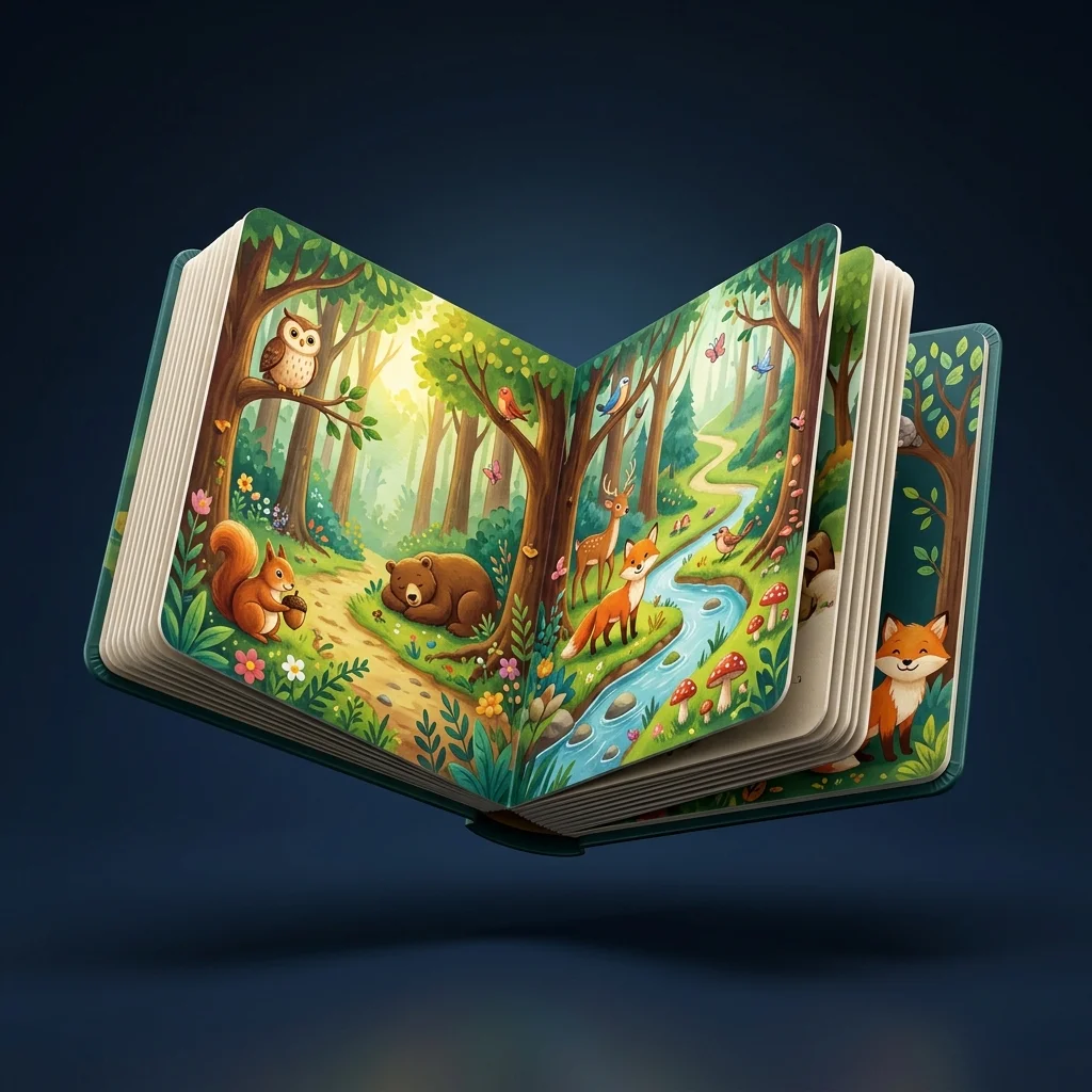 Custom board book with colorful illustrations